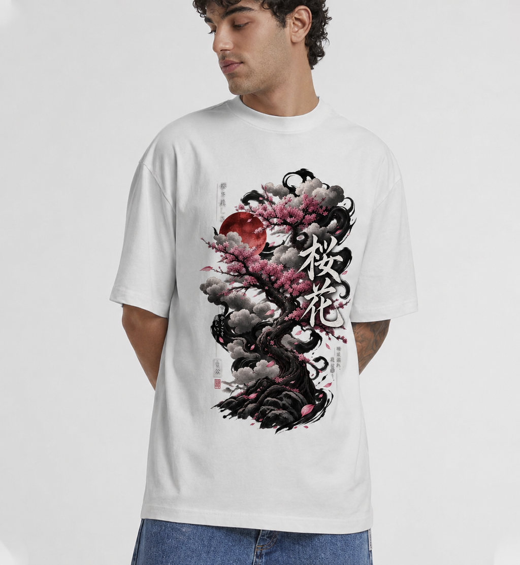 Japan Sakura Nocturne Oversized Tee